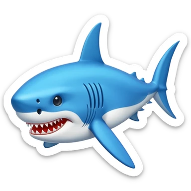 Un tiburón con zapatos azules sticker