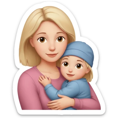 A loving mother holding her young child in her arms, warm natural light coming through a window, soft smile, emotional connection, candid moment, realistic photography, shallow depth of field, high resolution, warm tones
 sticker