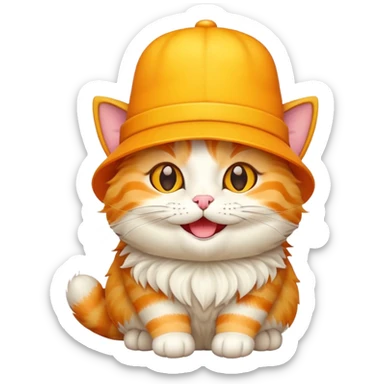 Cheese cat wearing a yellow hat sticker