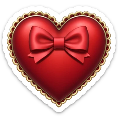 heart with a bow, goth sticker