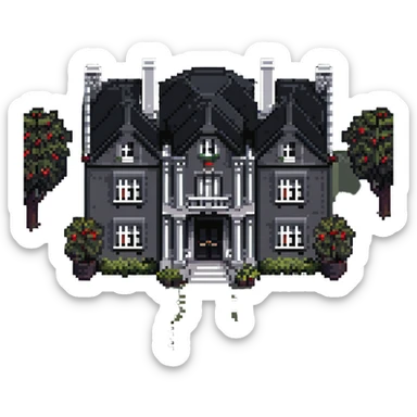 large mansion with garden sticker