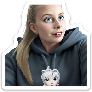 blue eyed girl in hoodie sticker