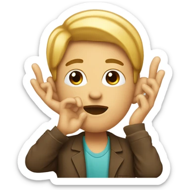 plugging ears with fingers sticker