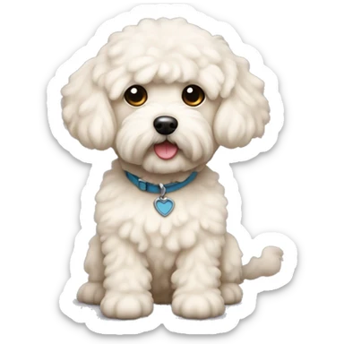 Really cute white/cream shipoo doodle dog sticker