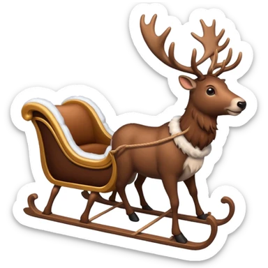 reindeer with sleigh sticker