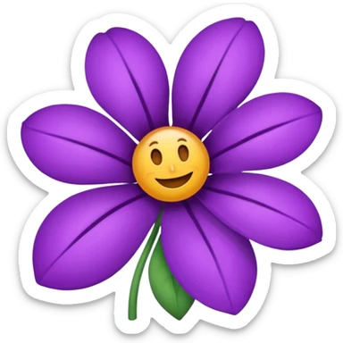 Emoji fleur violet sticker