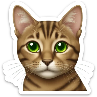 brown tabby cat with green eyes sticker