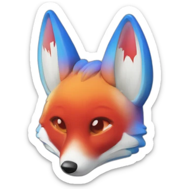 renard arc-en-ciel et rouge sticker