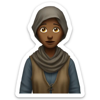 poor beggar woman sticker