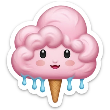 pink cloud simple sticker
