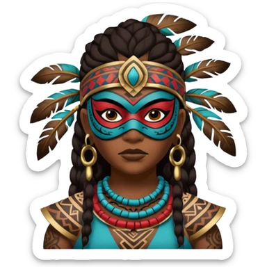 maya masked tradational mayan warrior sticker