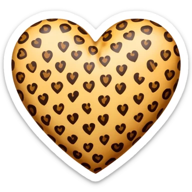 Leopard print heart sticker