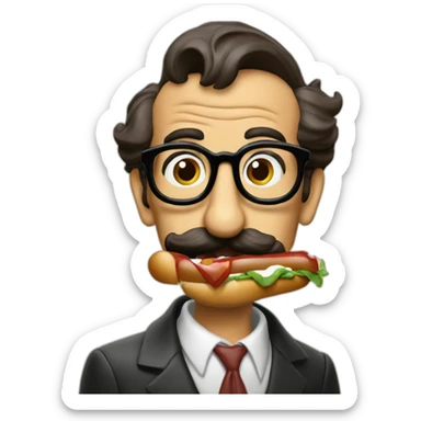 Groucho Marx eating a Chicago dog sticker