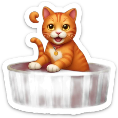 a red cat at the circus sticker