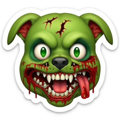 Zombie dog face  sticker