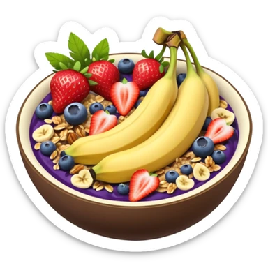 Vaso con açai, que lleve granola plátano arándanos y frutillas sticker