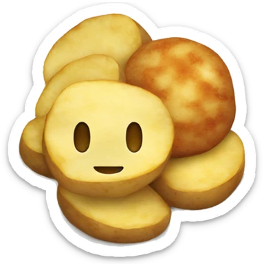 plate of potatoes with cutlet sticker