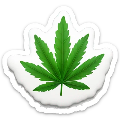 Marihuana leaf only like a object reference as logo and shape it like a rock sticker