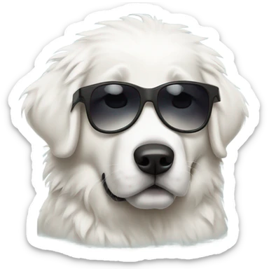 Great Pyrenees puppy with sunglasses sticker