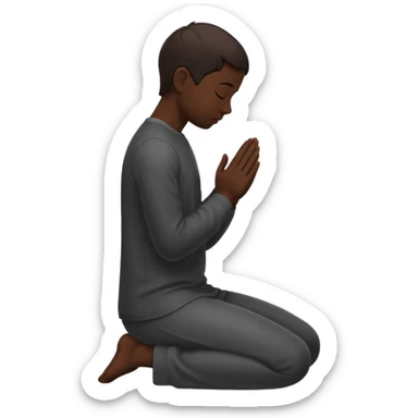 Create an emoji that reflects islamic prayer (silhouette) sticker