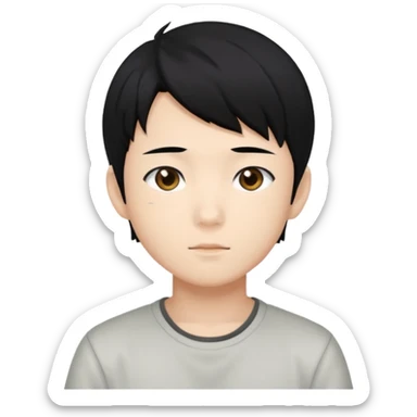 Anime asian boy head sticker