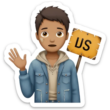 homeless job icon person not recognisiable sticker