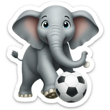 elephant playing soccer sticker