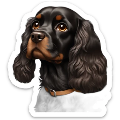 black-brown-cocker-spaniel-king-charles-cavalier sticker