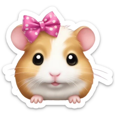 Cute hamsters with cute bow in his head sticker
