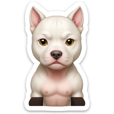 femail white pitbull sticker