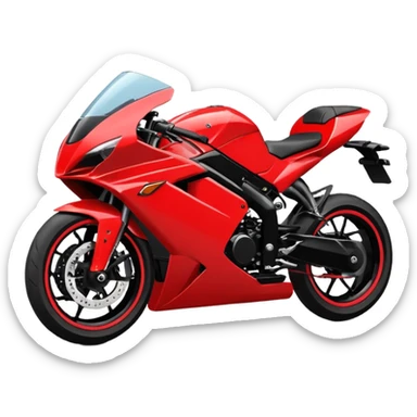 Illustrate a modern sports bike with sharp design & bold colors. sticker