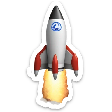 rocket made out of rocks sticker