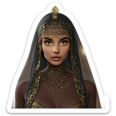 dark beauty in veil sticker