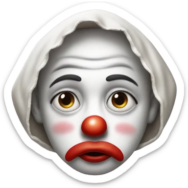 Sad clown hooded  sticker