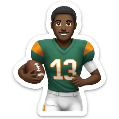 african american playing football #11 sticker