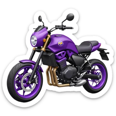 Créer un emoji copiable sur mon système iOS avec une moto mt07 noir mate nacré violet foncée. Mets une nuance intense de le violet foncée et le style de la mt07 doit être en roadster  sticker
