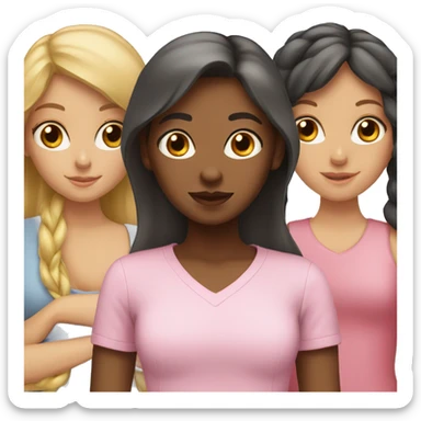 three girls sticker
