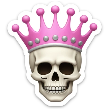 SKELETON WITH A PINK CROWN sticker