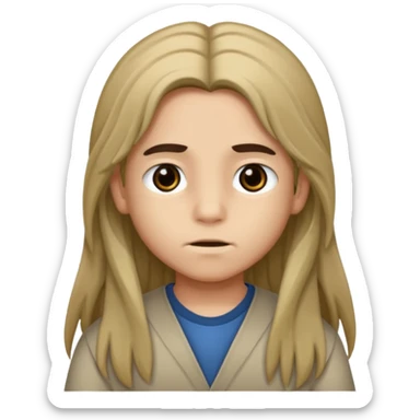 Niño con pelo largo sticker