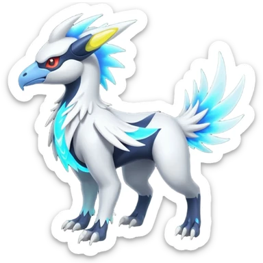 Neon Vibrant Pulsating Trail-glowing Chromatic Trico-Absol-Kyurem-Silvally-fusion-hybrid sticker