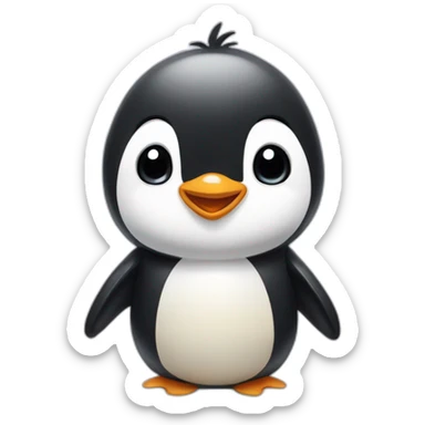 un mignon petit penguin souriant realiste sticker