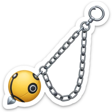 make japan weapon named "kusarigama" like hoe with chain and ball at the end of chain sticker