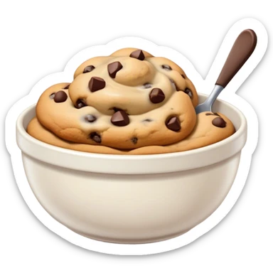 Bowl of chocolate chip cookie dough sticker