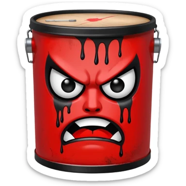 irate stencil on drum  remove skull sticker