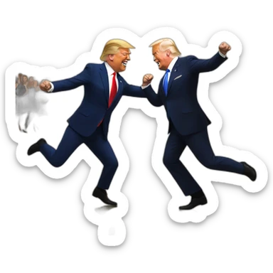 trump and biden on a dance sticker
