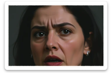 Create a hyperrealistic version inspired by the reference photo of a woman with significant cellulite, visible face showing a desperate and tired expression, identical pose to the photo, extremely detailed skin, realistic texture, natural shadows, and a neutral background. sticker