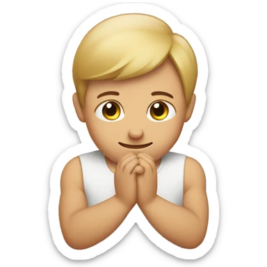 Cute face rubbing hands together  sticker