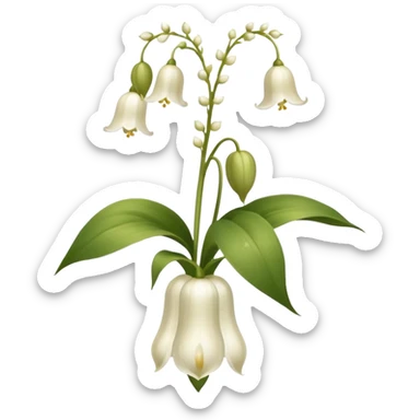 Beige Lily of the valley flower sticker
