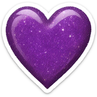 Purple heart with glitter  sticker