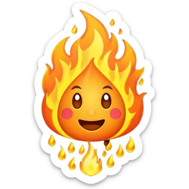 fire rain sticker